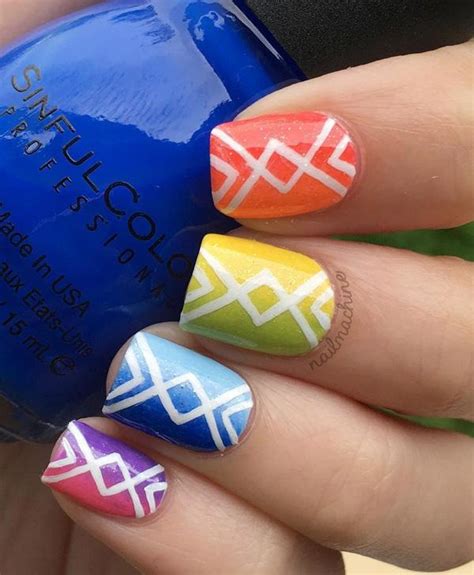 30+ Rainbow Nail Art Ideas | Art and Design