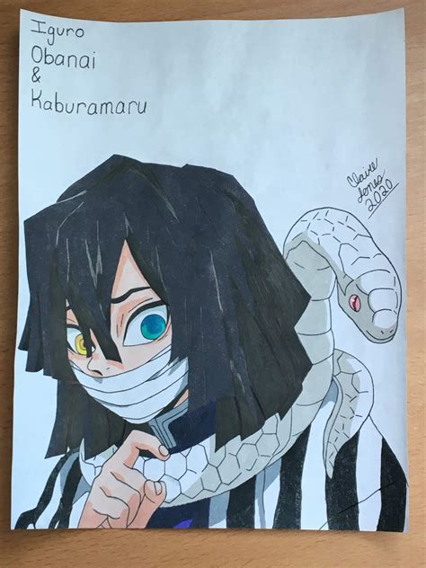 Iguro Obanai And Kaburamaru Drawing Demon Slayer Kimetsu No Yaiba Amino