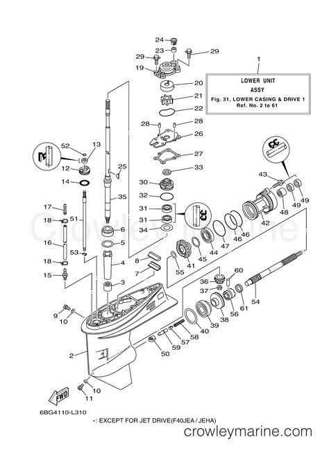 Lower Casing Drive Outboard Hp F La Crowley Marine