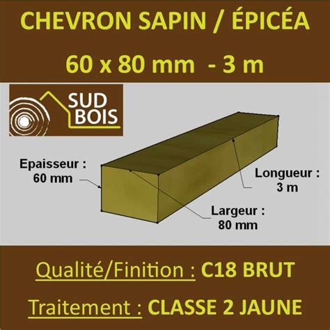 Chevrons X Mm Sapin Pic A Brut Trait Classe Jaune M