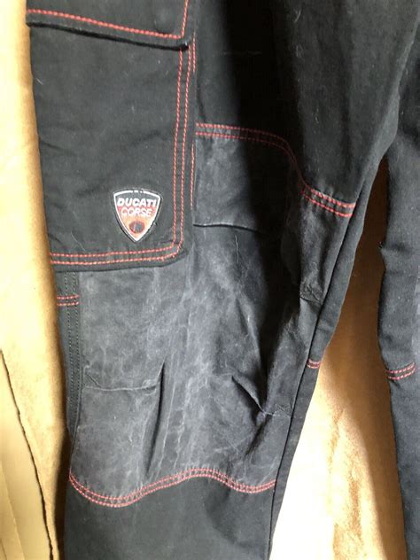 Ducati Corse Black Multi Pocket Cargo Pants Sz 52 Eur Gem