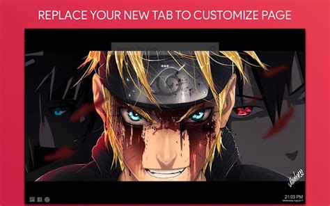 Naruto Shippuden Wallpaper HD Custom New Tab Chrome Extension