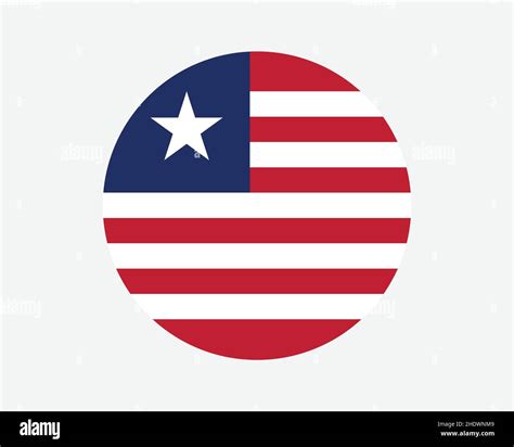 Liberia Round Country Flag Liberian Circle National Flag Republic Of