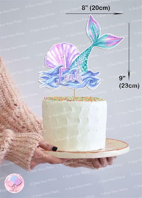 Mermaid Cake Topper, Cake Topper Watercolor, Under the Sea Topper, Cake ...