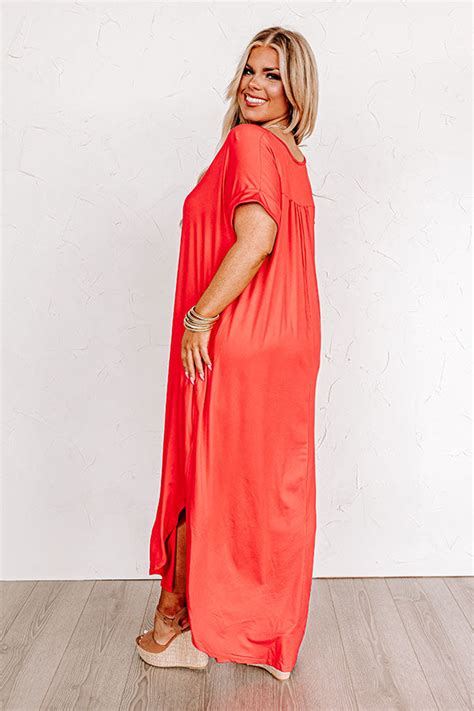 Just My Type T Shirt Maxi In Red Curves • Impressions Online Boutique