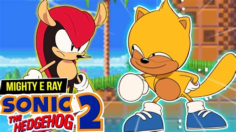 Sonic 2 Com O Mighty E Ray 🤩 Mighty Ray In Sonic 2 Youtube