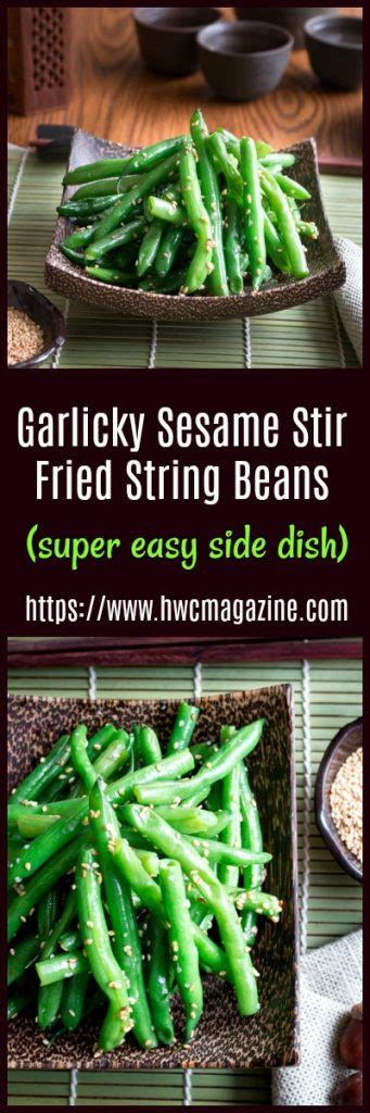 Garlicky Sesame Stir Fried Green Beans - Healthy World Cuisine