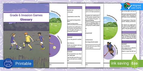 Grade 6 Physical Education Invasion Games Glossary Twinkl