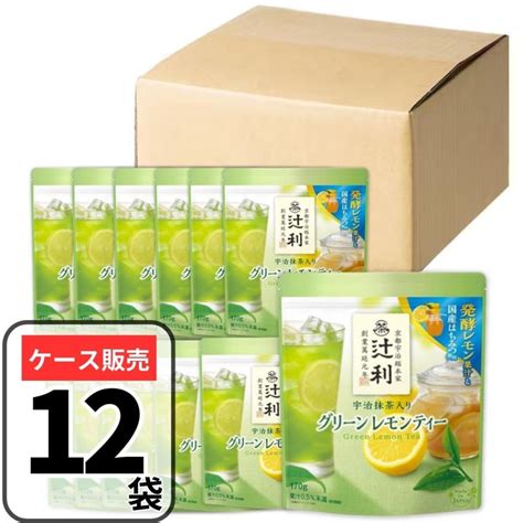 辻利 宇治抹茶入り グリーンレモンティー 170g×12袋 片岡物産 業務用 ケース販売 大容量 20240320 013n Store