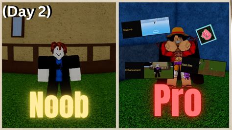 OBTAINING RUBBER FRUIT AND ABILITIES Blox Fruits Day 2 Noob To Pro