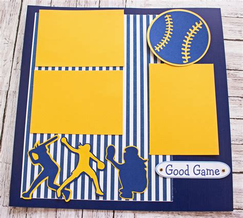 School Team Colors Custom Made Softball Scrapbook Page Set Memory