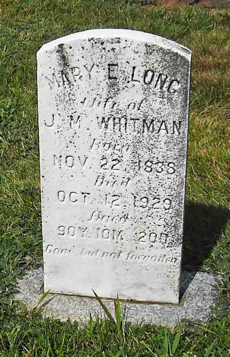 Mary Elizabeth Polly” Long Whitman 1838 1929 Find A Grave Memorial