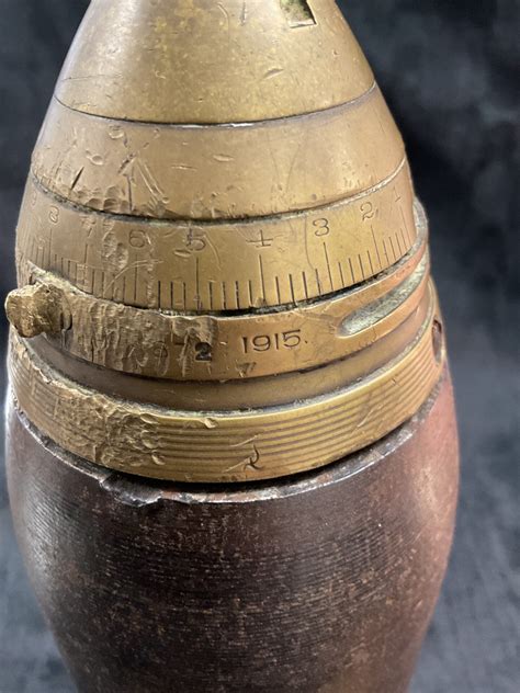 1915 Dated W.W.1 Inert Shell With Brass Fuse 12” – Badgers Auctions