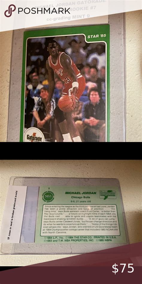 1985 Star Gatorade M Jordan R Mint 9 Ca Jordans Gatorade