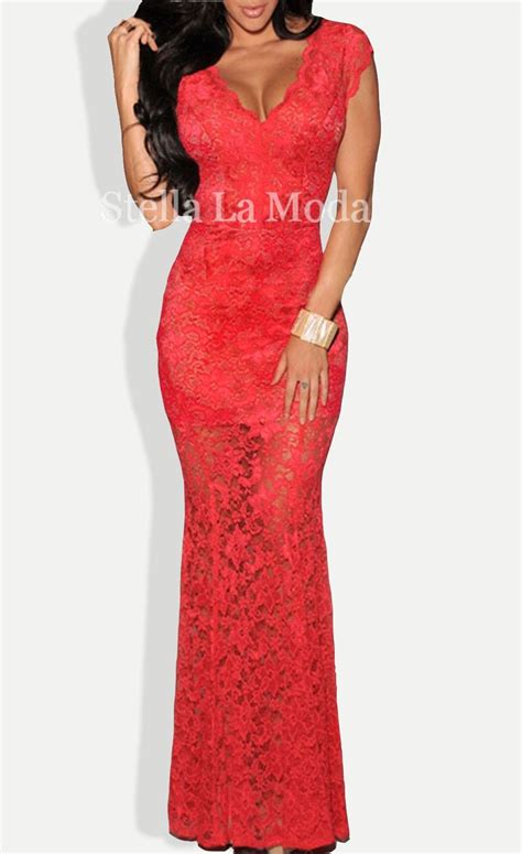 Lace Nude Illusion Low Back Evening Dress Formal Evening Dresses