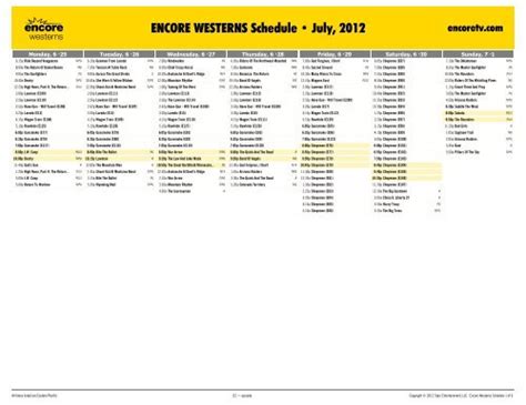 ENCORE WESTERNS Schedule - July, 2012 - Starz