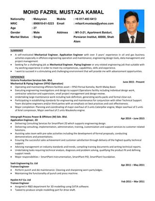 Mohd Fazril Mustaza Resume Rev 3 PDF