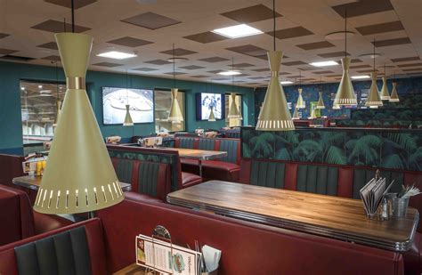 American 50s retro diner booth, diner restaurant, diner cafe