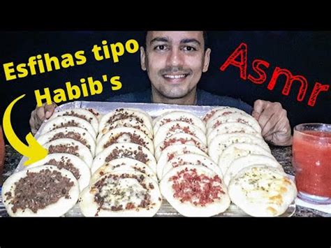 ASMR COMENDO ESFIHAS TIPO HABIB S SABORES VARIADOS MUKBANG Esfihas