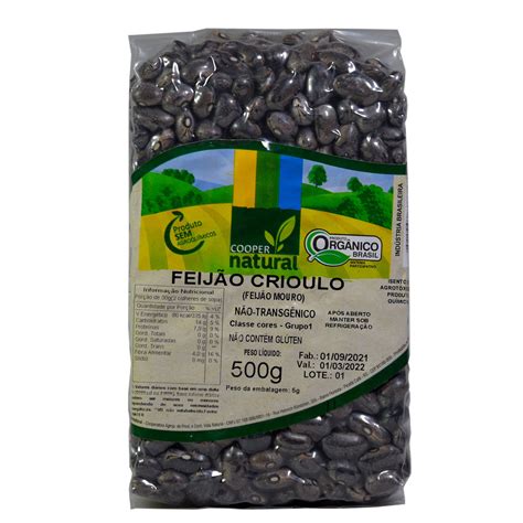 FEIJAO CRIOULO ORGANICO 500G COOPERNATURAL El Cogumelo