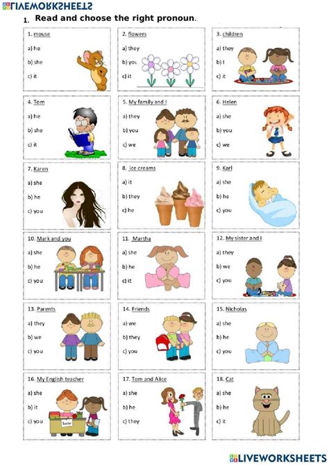 personal pronouns  exercise  grade  pronoun worksheets