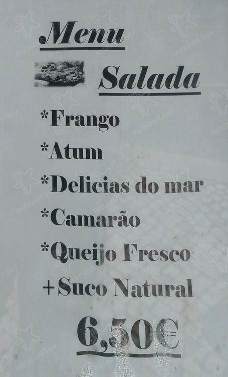 Menu At Bom Paladar Cafe Lisbon Rua Morais Soares