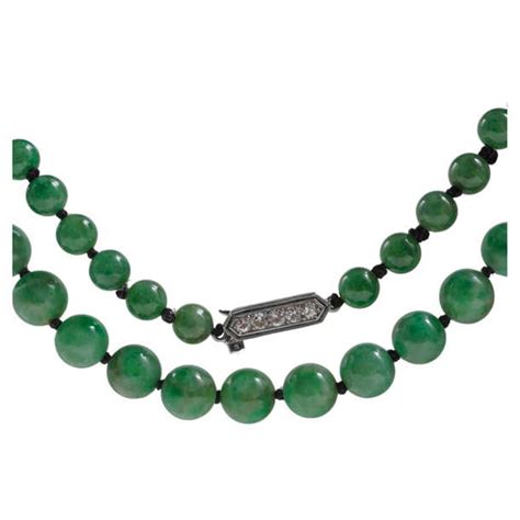 Jade Necklace 33 Certified Untreated Burmese Emerald Green Diamond