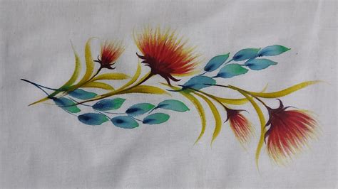 Freehand Fabric Painting Flowers Design In An Easy Way Fabric