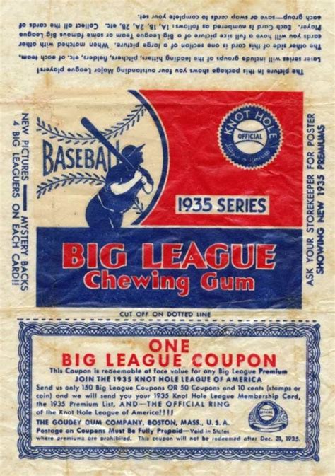 Number 5 Type Collection Goudey Gums Knot Hole League Baseball And