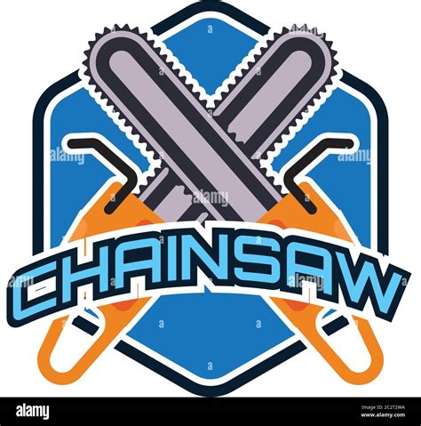 Chainsaw Logo Isolated On White Background Vector Illustration Stock