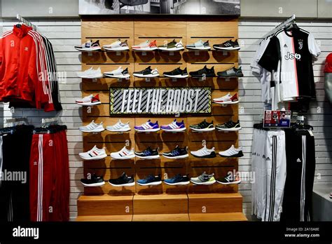 Adidas shoes in the flagship Adidas store in New York City, USA Stock ...