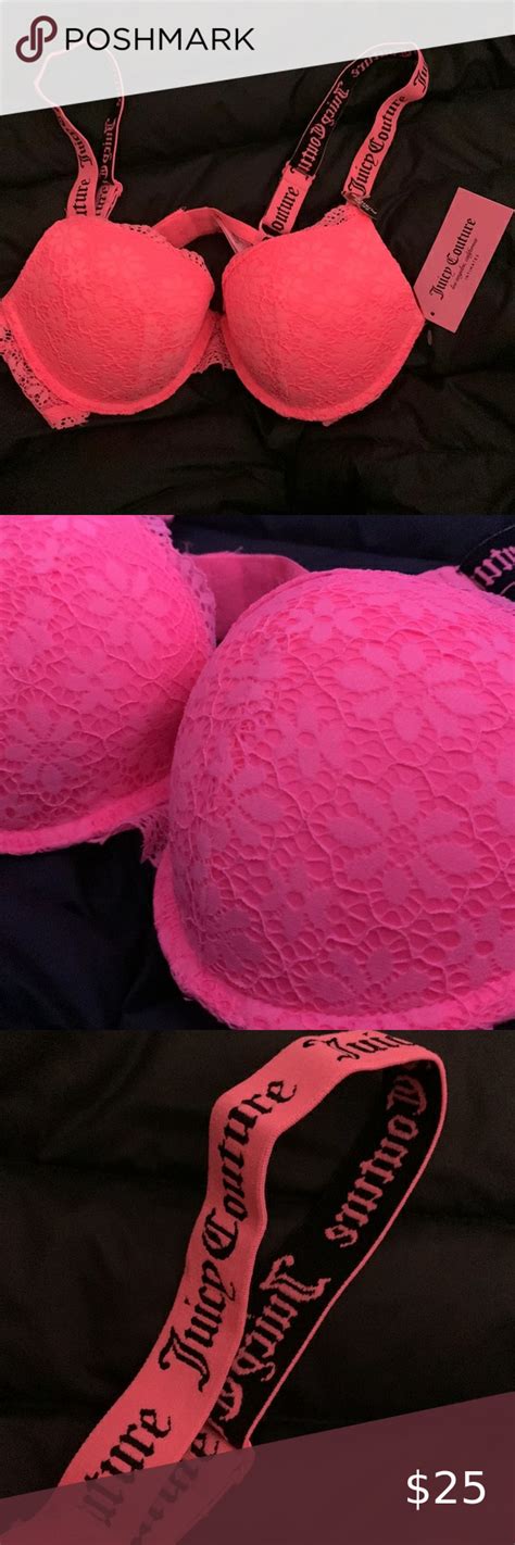 Hot Neon Pink And Black Juicy Couture Push Up Bra Bra Shop Plus