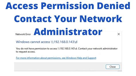 Fix You Do Not Have Permission To Access Contact Your Network