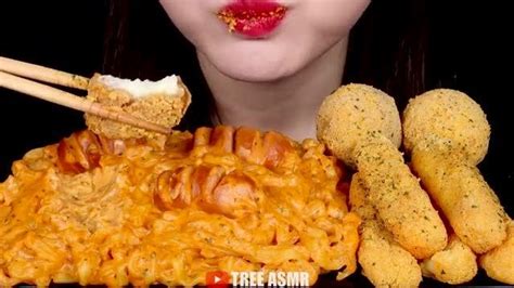 Asmr Cheesy Carbo Fire Noodles Bburinkle Cheese Ball Cheese Sticks