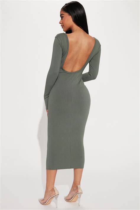 Selena Snatched Midi Dress Olive 2 Fashion Nova Dresses Fashion Nova