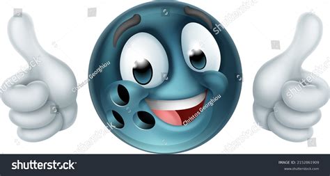 Bowling Ball Emoticon Cartoon Face Icon Stock Vector Royalty Free