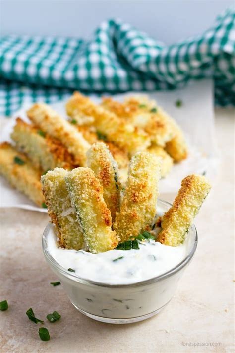 Baked Zucchini Fries with Garlic Dipping Sauce - Ilona's Passion | Bake ...