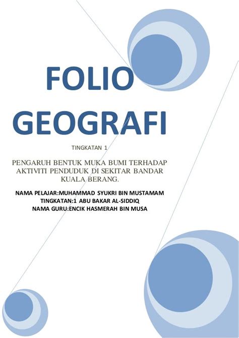 Contoh Folio Geografi Tingkatan 1 2019 Rosaldmora