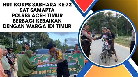 Hut Korps Sabhara Ke Sat Samapta Polres Aceh Timur Berbagi Kebaikan