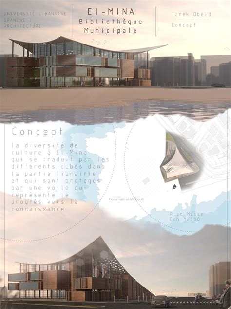 Architecture - Presentation board Municipal library | Architecture ...