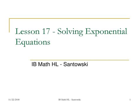 Lesson 17 Solving Exponential Equations Ppt Download