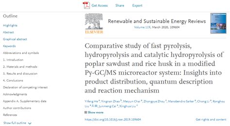 Renewable And Sustainable Energy Reviews — 刘荣厚教授团队揭示生物质催化热裂解制取碳氢燃料的机理