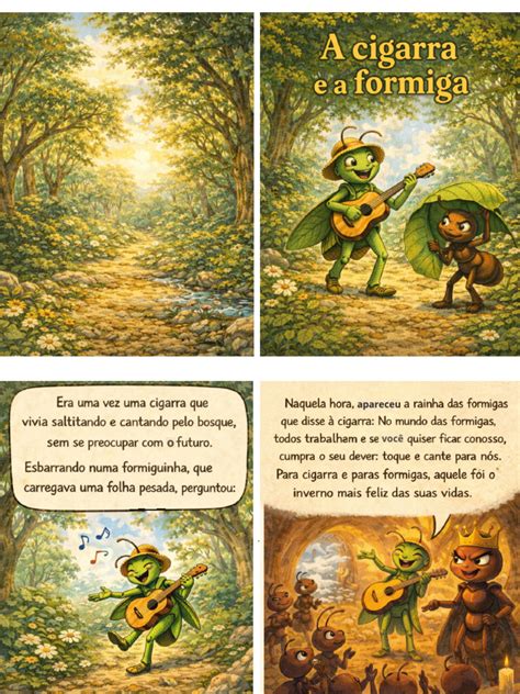 A Cigarra Ea Formiga Pdf - Fábula A Cigarra e A Formiga | PDF
