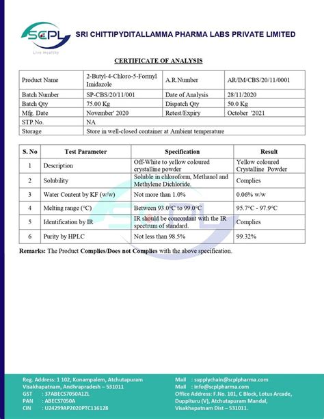 Butyl Chloro Formyl Imidazole At Rs Kg Chemical Compound