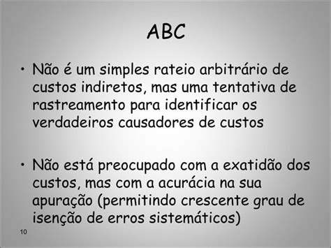 Capitulo 7 Abc Custeio Baseado Em Atividades PPT