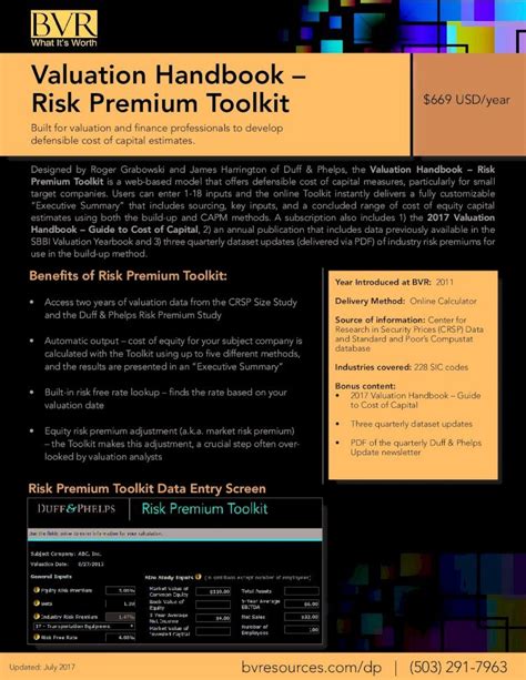 Pdf Valuation Handbook Risk Premium Toolkit Dokumen Tips