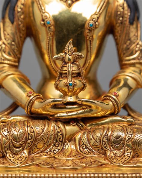 24k Gold Gilded Statue Amitayus Statue Traditional Buddhist Art