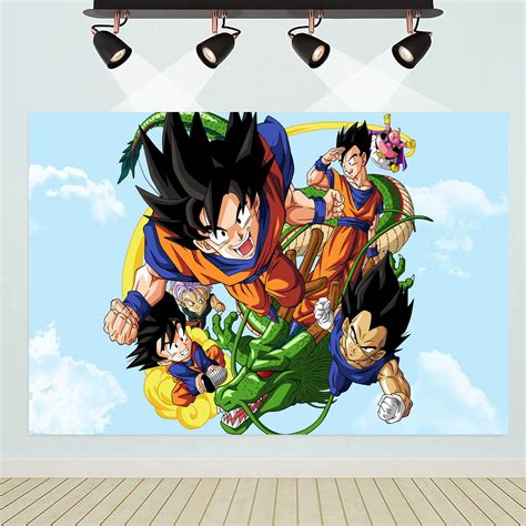 Buy Goku Backdrop, Dragòñ Theme Birthday Party Banner Background, 5x3 ...