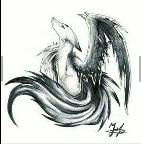 Demon Wolf With Wings Drawings