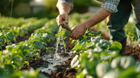 Premium Photo A Farmer Using Drip Irrigation And Sustainable Farming